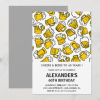 60. Geburtstag Einladungen Männer Cheers und Biere