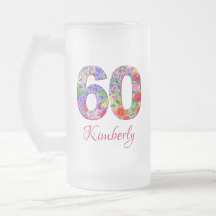 60. Geburtstag elegante Blumenblüten Tasse