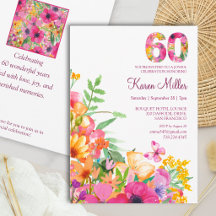 60. Geburtstag Elegante Florale Gartenparty