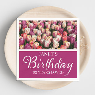 60. Geburtstag Elegante Tulpen Servietten