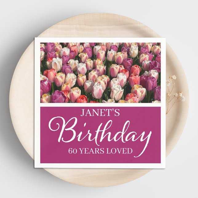 60. Geburtstag Elegante Tulpen Servietten (Von Creator hochgeladen)
