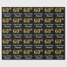60. Geburtstag: Elegantes Luxuriöse Imitate Gold L Geschenkpapier