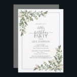 60. Geburtstag Eukalyptus Sage Green Botanical Einladung<br><div class="desc">Feiern Sie Ihren 60. Geburtstag stilvoll mit dieser schönen 60. Geburtstagsfeier Eukalyptus Sage Green Botanical Invitation! Mit eleganten grünen Eukalyptus-Elementen im botanischen Grün lädt diese Einladung Ihre Gäste zum Verweilen ein. Darüber hinaus können Sie die Party-Details mit modernen handgeschriebenen Kalligrafien auf der Kartenvorderseite personalisieren. Die Rückseite der Karte weist eine...</div>