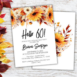 60. Geburtstag Fall Floral Einladung