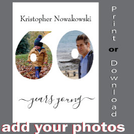60. Geburtstag Fantastische Foto Vorlage Fun Card
