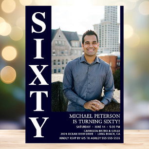 60. Geburtstag Fett Foto Einladung