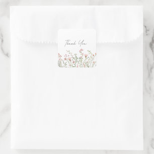 60. Geburtstag Floral Elegant Schrift Quadratischer Aufkleber