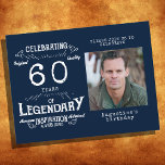 60. Geburtstag Foto Blue Vintag Birthday Invites Postkarte<br><div class="desc">Diese 60. Geburtstags Foto blauen Vintagen Geburtstag Postkarte lädt zum Gedenken an einen besonderen Meilenstein im Leben Ihrer Lieben ein! Das klassische Design dieser Postkarteninklusive-Einladung zeichnet sich durch ein wunderschönes Vintages Foto mit blauen Hintergrund aus, kombiniert mit elegantem Vintagen Schriftart, der ein zeitloses Aussehen schafft. Sie können die Postkarte mit...</div>