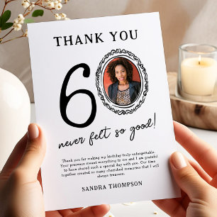 60. Geburtstag Foto Danke Karte
