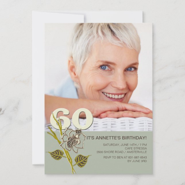 60. Geburtstag Foto Einladung (Vorderseite)