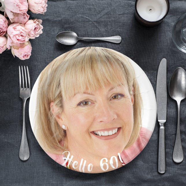 60. Geburtstag Foto hallo 60 sechzig Pappteller (Von Creator hochgeladen)