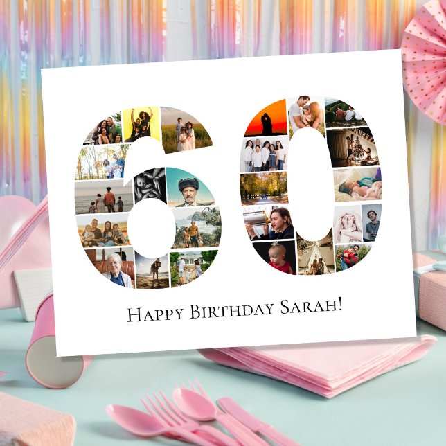 60. Geburtstag Foto montage Collage Poster (Von Creator hochgeladen)