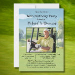 60. Geburtstag Foto Wasserfarbe Golf Thema Einladung<br><div class="desc">Diese festliche und farbenfrohe Aquarell-Fotografie zur 60. (jedes Jahr) Geburtstagsfeier-Einladung hat ein Golf-Thema und ist perfekt für einen Golfer und zeigt einen schönen Golfplatz. Vieles kann personalisiert werden, um es für Ihre eigene Veranstaltung passend zu machen. Wir haben alle Zutaten, um es zu einer besonderen Party zu machen — angefangen...</div>