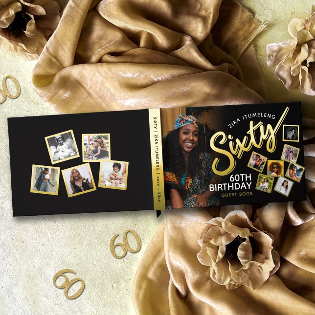 60. Geburtstag Fotos schwarzes Gold Gästebuch (Von Creator hochgeladen)