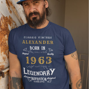 60. Geburtstag Fügen Sie Ihren Namen Geboren 1963  T-Shirt