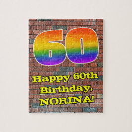 60. Geburtstag: Fun Graffiti-Inspiriert Regenbogen Puzzle