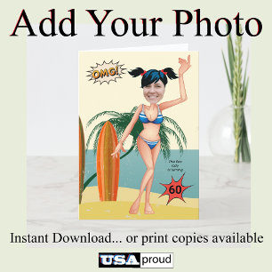60. Geburtstag Funny Bikini Card 😎 Women Beach Ga Karte