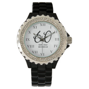 60. Geburtstag für ihr 60. Schwarzes Elegant Armbanduhr