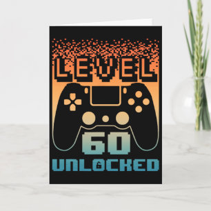 60. Geburtstag für Männer Level 60 freigeschaltet Karte