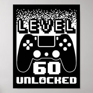 60. Geburtstag für Männer Stufe 60 Unverriegelter Poster