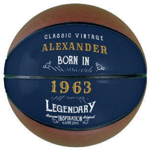 60. Geburtstag Geboren 1963 Name Legend Blue Gold  Basketball