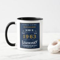 60. Geburtstag Geboren 1963 Retro Legend Blue Gold