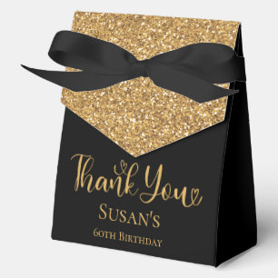 60. Geburtstag Gold Glitter Danke Geschenkschachtel