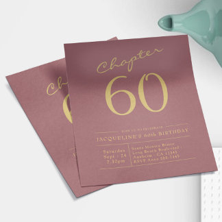 60. Geburtstag Gold Rosa Budget Einladung Flyer
