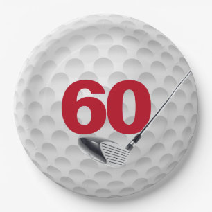 60. Geburtstag Golf Ball Design Paper Plate Pappteller