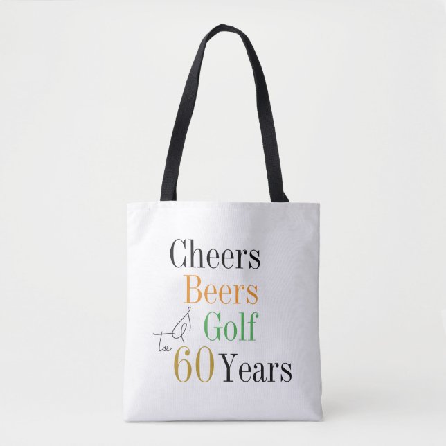 60. Geburtstag Golf Cheers Beers Minimal Party (Vorderseite)