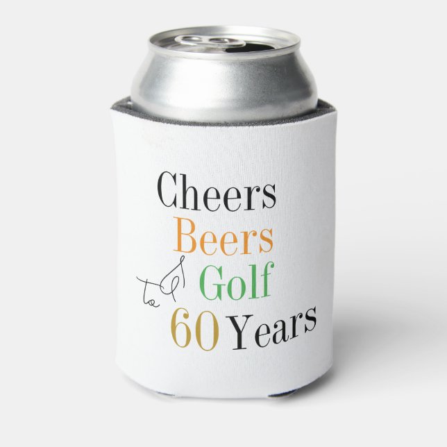 60. Geburtstag Golf Cheers Beers Party Dosenkühler (Kanne Rückseite)