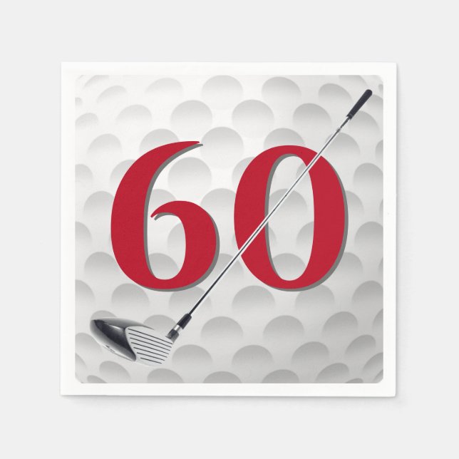 60. Geburtstag Golf Club Napkins Serviette (Vorderseite)
