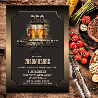 60. Geburtstag GRILLEN Beers Party Einladung