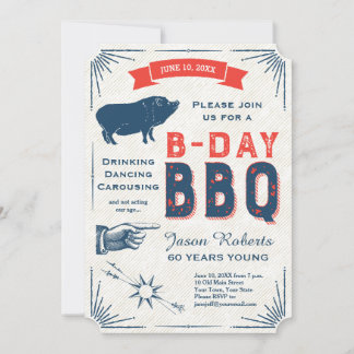 60. Geburtstag GRILLEN Party Alle Amerikaner Vinta Einladung