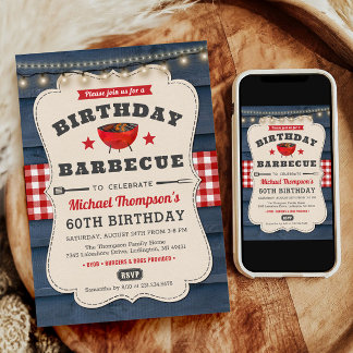 60. Geburtstag GRILLEN Summer Barbecue Party Einladung