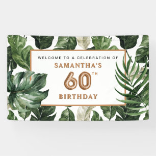 60. Geburtstag Grüne & Kupfer-Tropen Begrüßung Banner