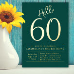60. Geburtstag Hallo 60 Green Gold Folieneinladung<br><div class="desc">Feiern Sie Ihren 60. Geburtstag mit einer raffinierten und stilvollen Einladung, die Ihren Gästen ein besonderes Gefühl geben wird. Unsere Hello 60 Green Gold Foil Invitation zeichnet sich durch ein wunderschönes Design aus, das aus einer grünen und goldenen Folie besteht und einen modernen und zeitlosen Schriftart bietet. Ihre Gäste werden...</div>