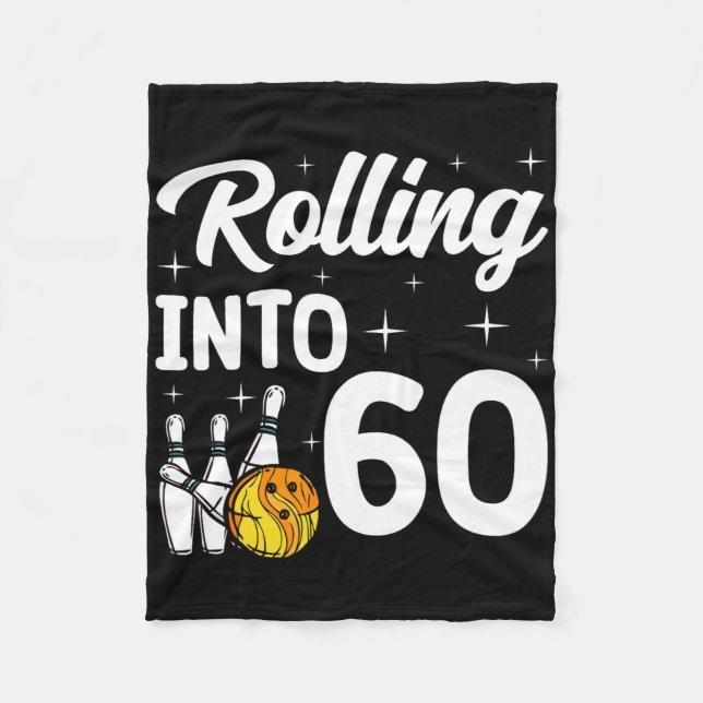 60. Geburtstag in 60 Bowling Fleecedecke (Vorderseite)