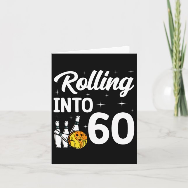 60. Geburtstag in 60 Bowling Karte (Vorderseite)