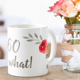 60. Geburtstag Inspirierende Wasserfarbe Floral Kaffeetasse
