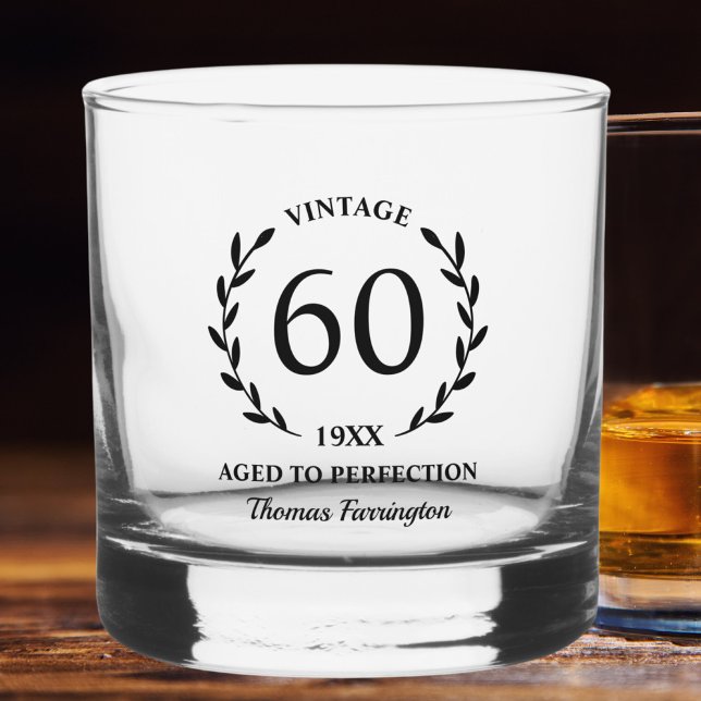 60. Geburtstag Jahr des vollkommenen Individuellen Whiskyglas (Von Creator hochgeladen)