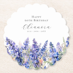 60. Geburtstag Juli Blume Larkspur Custom Untersetzer