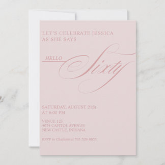 60. Geburtstag Kalligrafie Modern Elegant Einladung