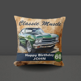 60. Geburtstag, klassisches Muskelauto Kissen