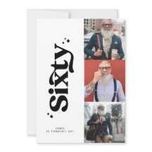 60. Geburtstag laden modernes, einfaches Foto ein