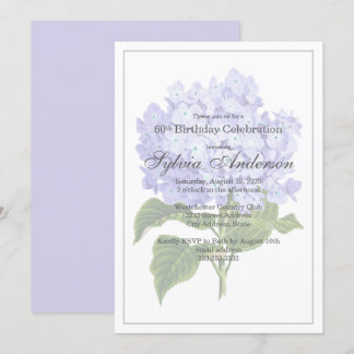 60. Geburtstag Lavender Hydrangea Einladung
