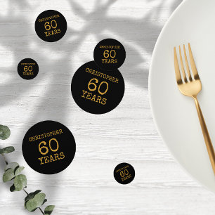 60. Geburtstag Legendary Black Gold Retro Konfetti