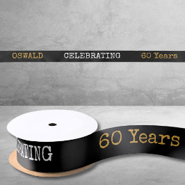 60. Geburtstag Legendary Black Gold Retro Satinband