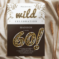 60. Geburtstag Leopard Foil Ballon Script