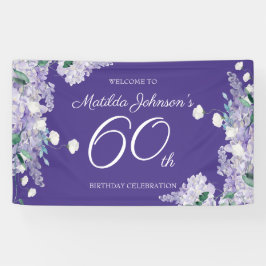 60. Geburtstag Lila Wisteria Flora Elegantes Party Banner